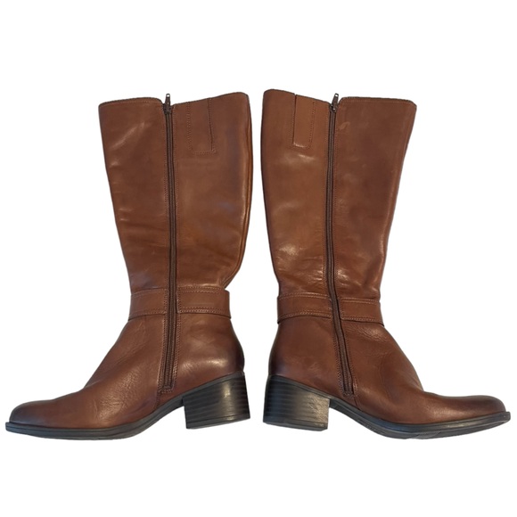 Naturalized Brown Leather Zip Up Riding Boots Women's size 6.5 - Picture 3 of 10